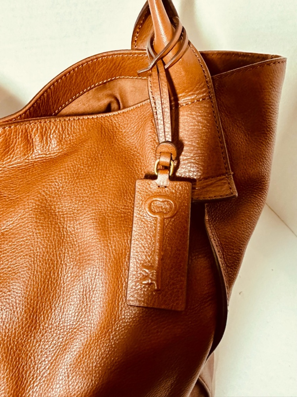 Fossil Cognac Brown Leather Tote Bag - Picture 9 of 16